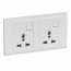 Multistandard switched socket outlet Belanko - 2 gang - white price in Pakistan